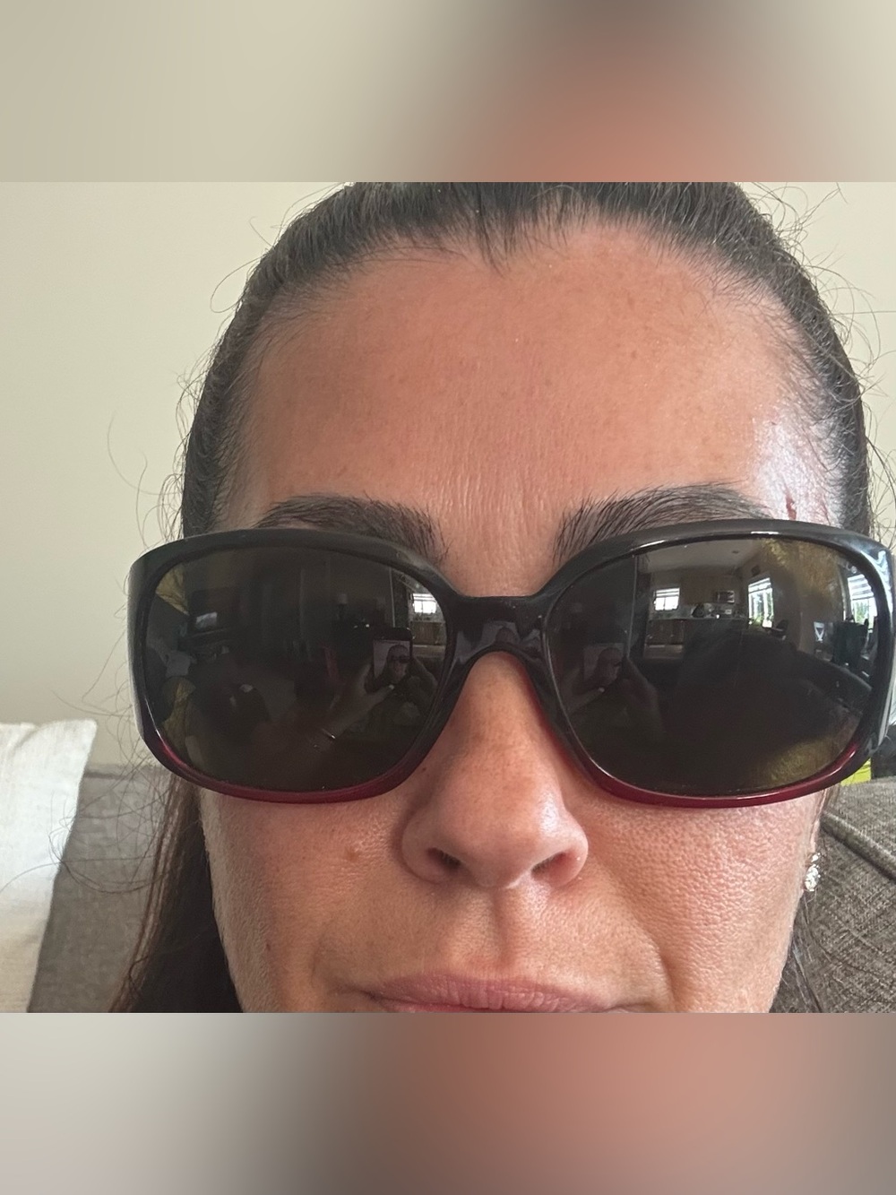 AUTHENTIC CHANEL Dark Burgundy Crystal-Studded Women's Sunglasses - Picture 8 of 9